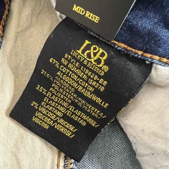 Lucky & Blessed Women’s Brown Aztec Print Cuffed Dark Wash Denim Flare Jeans - Picture 11 of 12